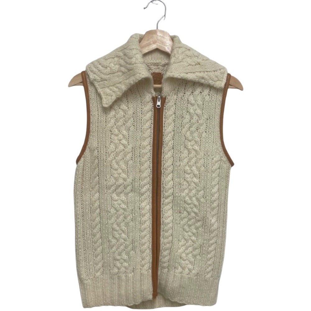 Timberland Wool Beige Zip Up Vest